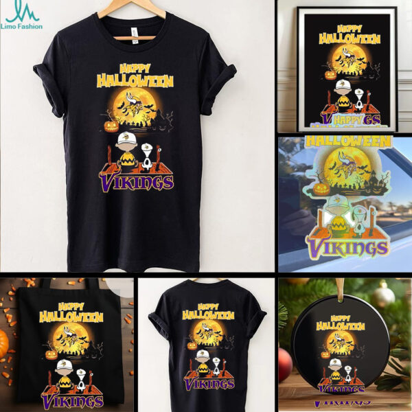Official Happy Halloween Minnesota Vikings X The Peanuts Snoopy And Charlie Brown Shirt
