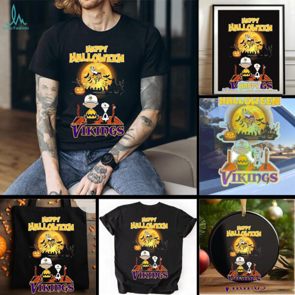Official Happy Halloween Minnesota Vikings X The Peanuts Snoopy And Charlie Brown Shirt