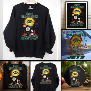 Official Happy Halloween New York Jets X The Peanuts Snoopy And Charlie Brown Shirt