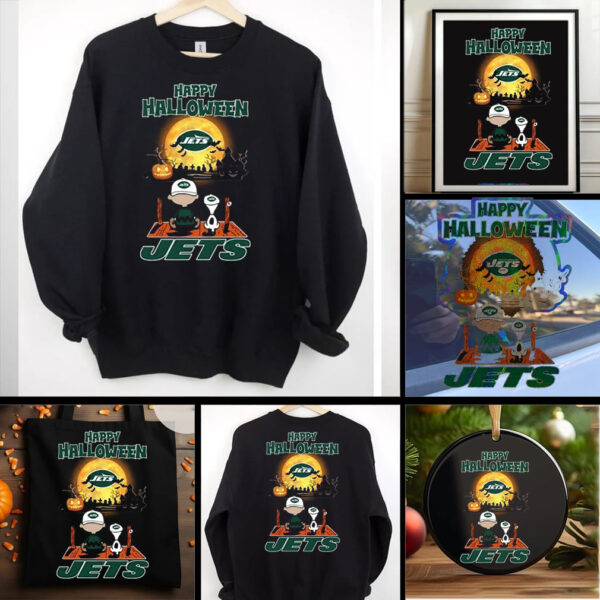 Official Happy Halloween New York Jets X The Peanuts Snoopy And Charlie Brown Shirt