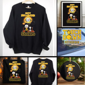 Official Happy Halloween Pittsburgh Steelers X The Peanuts Snoopy And Charlie Brown Shirt