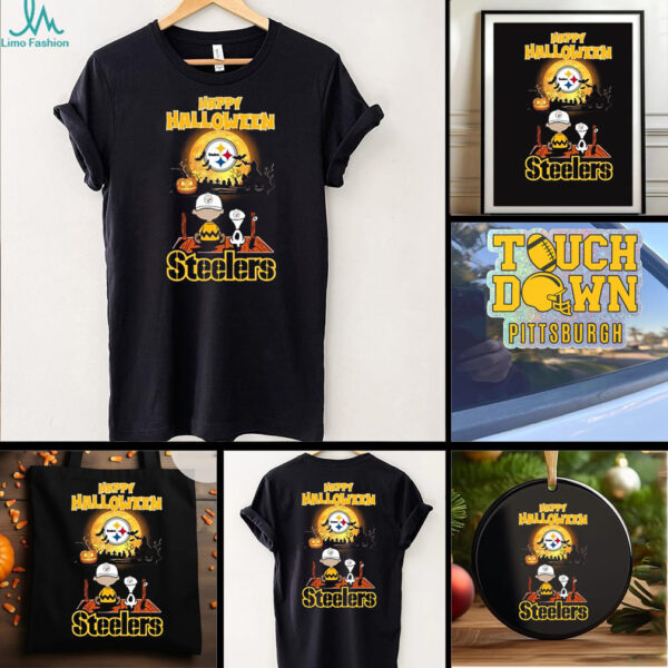 Official Happy Halloween Pittsburgh Steelers X The Peanuts Snoopy And Charlie Brown Shirt