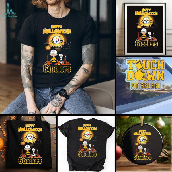 Official Happy Halloween Pittsburgh Steelers X The Peanuts Snoopy And Charlie Brown Shirt