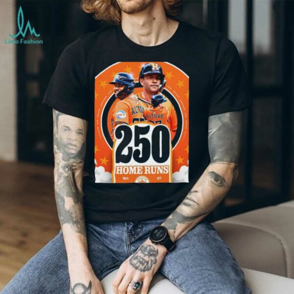 Official Jose Altuve Houston Astros MLB 250th Career Home Run And 250 Stolen Bases Number 27 Poster t shirt
