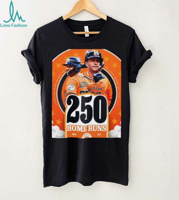 Official Jose Altuve Houston Astros MLB 250th Career Home Run And 250 Stolen Bases Number 27 Poster t shirt