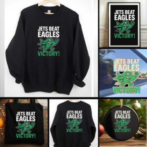 Official NFL 2025 New York Jets Beat Eagles Victory Mascot Shirt