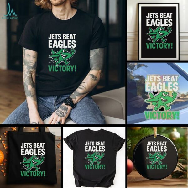 Official NFL 2025 New York Jets Beat Eagles Victory Mascot Shirt