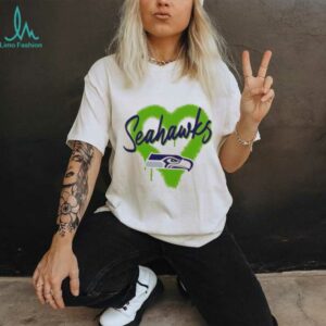 Official Seattle Seahawks Spray Heart Boxy T Shirt