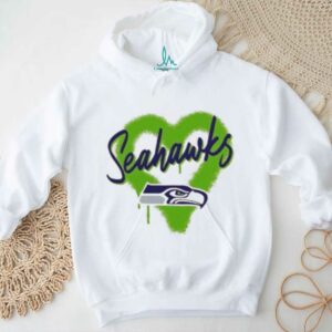 Official Seattle Seahawks Spray Heart Boxy T Shirt