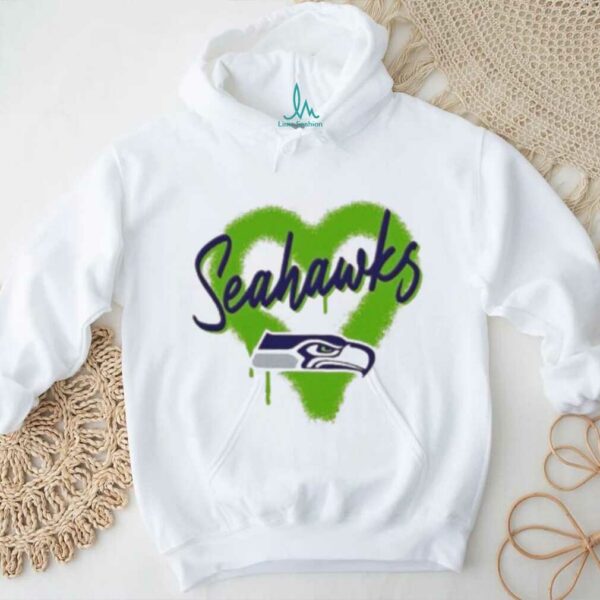 Official Seattle Seahawks Spray Heart Boxy T Shirt