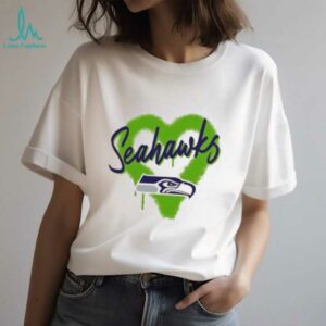 Official Seattle Seahawks Spray Heart Boxy T Shirt