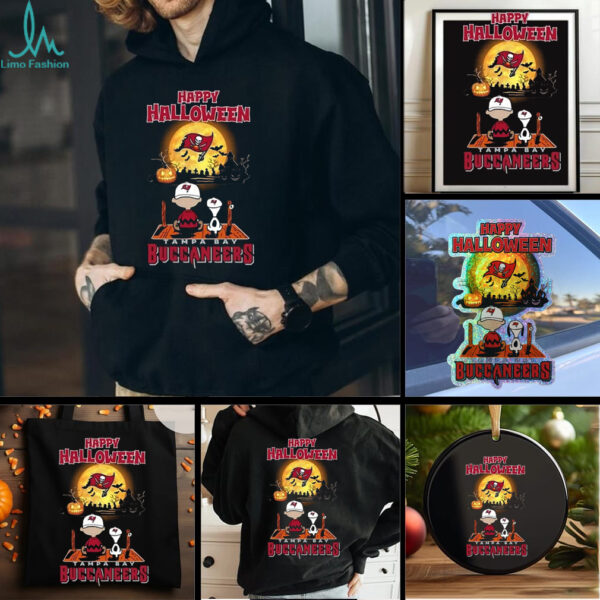 Official Snoopy And Charlie Brown X Tampa Bay Buccaneers Happy Halloween T Shirt