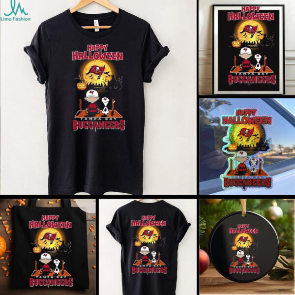 Official Snoopy And Charlie Brown X Tampa Bay Buccaneers Happy Halloween T Shirt