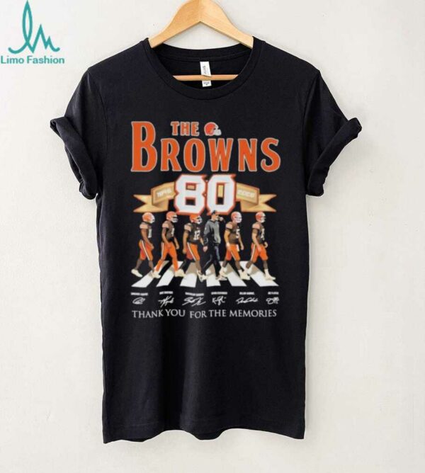 Official The Cleveland Browns 80 Seasons 1946 2026 Signature Thank You For The Memories Shirt