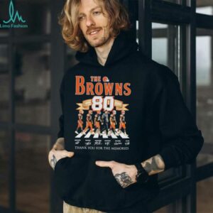 Official The Cleveland Browns 80 Seasons 1946 2026 Signature Thank You For The Memories Shirt