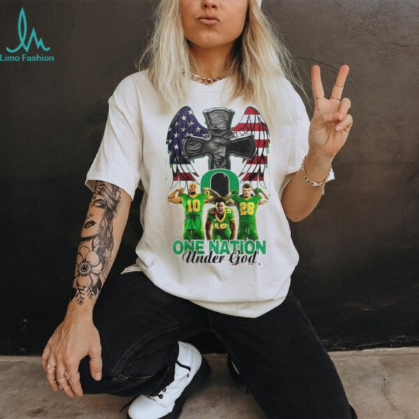 Oregon Ducks NCAA Graphic Player One Nation Under God Limited Edition T Shirt