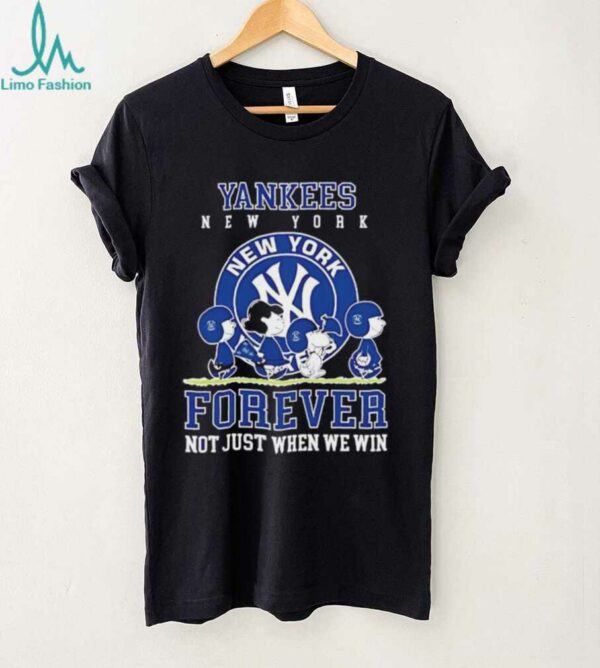Peanuts Charlie Brown Snoopy New York Yankees baseball forever not just when we win shirt