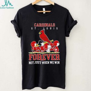 Peanuts Charlie Brown Snoopy St Louis Cardinals baseball forever not just when we win shirt