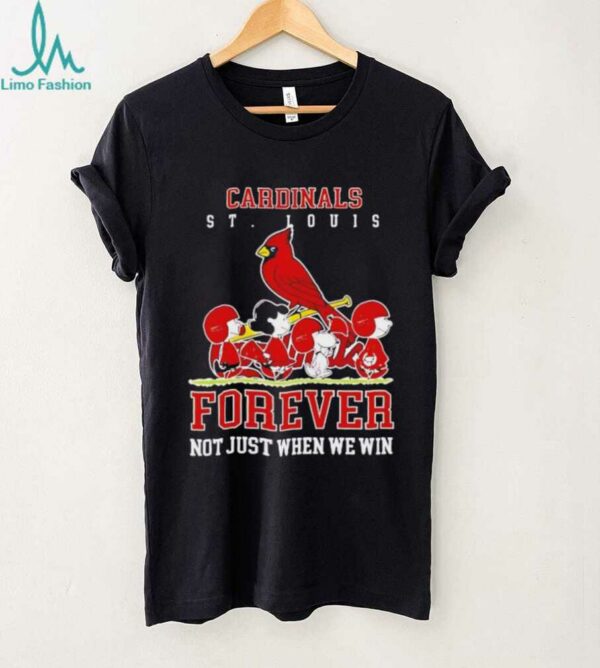 Peanuts Charlie Brown Snoopy St Louis Cardinals baseball forever not just when we win shirt