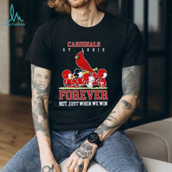 Peanuts Charlie Brown Snoopy St Louis Cardinals baseball forever not just when we win shirt