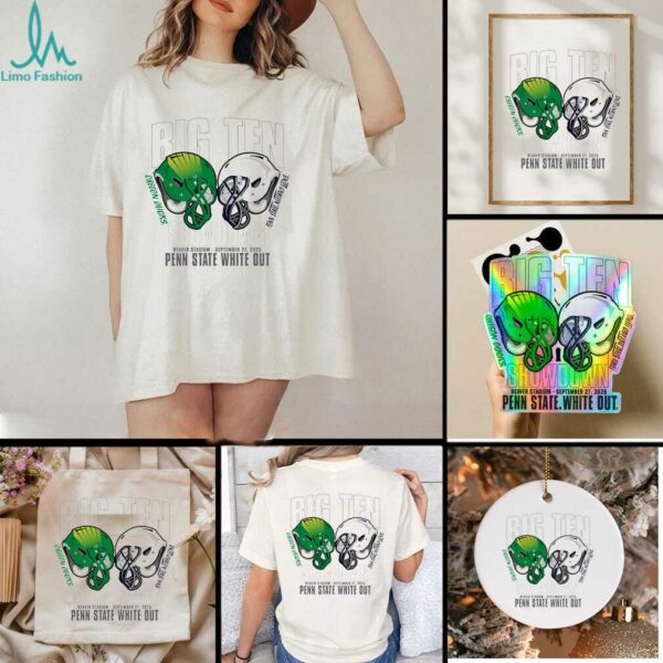 Penn State Dueling Helmet Oregon 2025 White Out T Shirt
