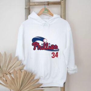 Philadelphia Phillies Halladay 34 Swoosh Logo Baseball Throwback Gameday Tailgate Shirt