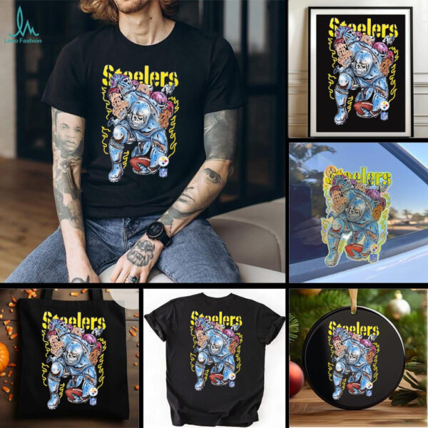 Pittsburgh Steelers Skeleton Player Charge Graphic shirt