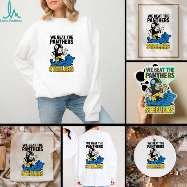 Pittsburgh Steelers We beat the Carolina Panthers NFL 2025 cartoon shirt
