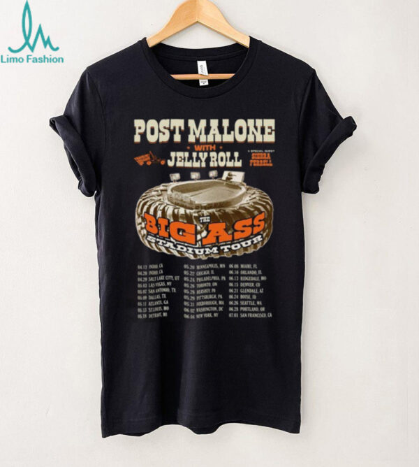 Post Malone Jelly Roll Tour Big Ass Stadium Tour Country Concert T Shirt