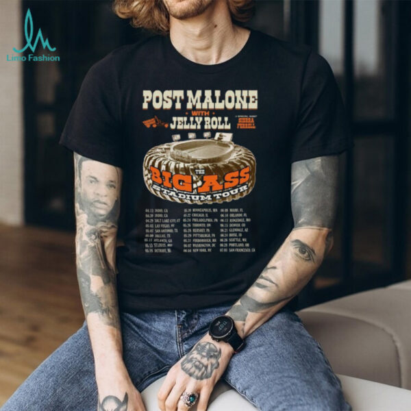 Post Malone Jelly Roll Tour Big Ass Stadium Tour Country Concert T Shirt