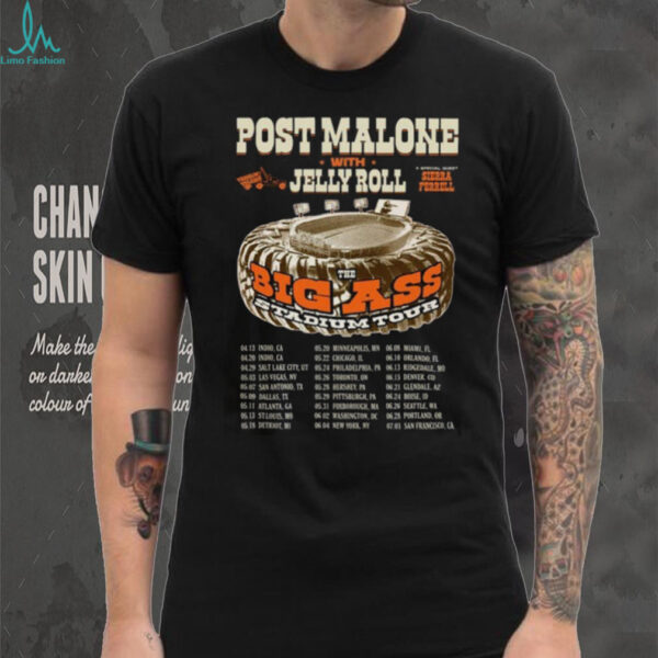 Post Malone Jelly Roll Tour Big Ass Stadium Tour Country Concert T Shirt