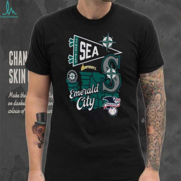 Profile Navy Seattle Mariners Big & Tall Split Zone T Shirt