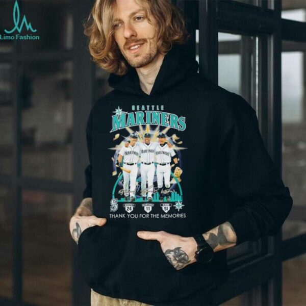 Seattle Mariners Griffey Martinez and Ichiro thank you for the memories signature shirt