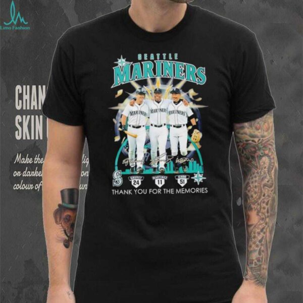 Seattle Mariners Griffey Martinez and Ichiro thank you for the memories signature shirt