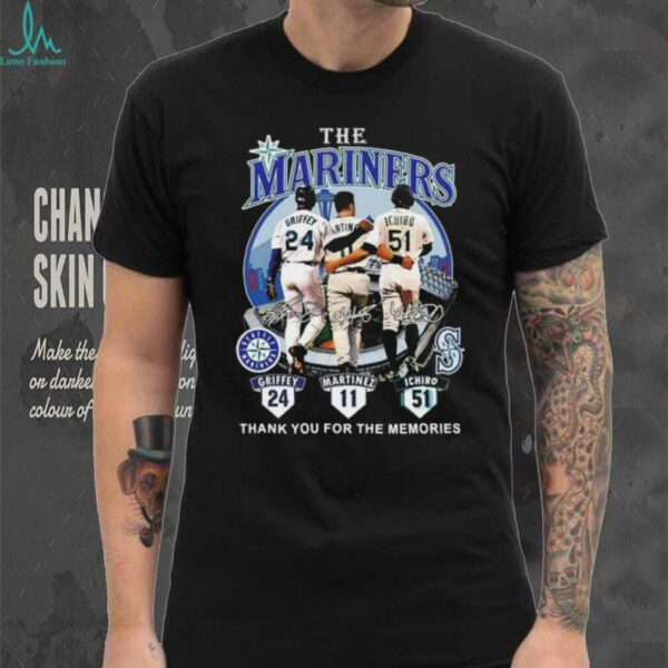 Seattle Mariners Ken Griffey Jr. Edgar Martinez And Ichiro Suzuki Memories Signatures shirt