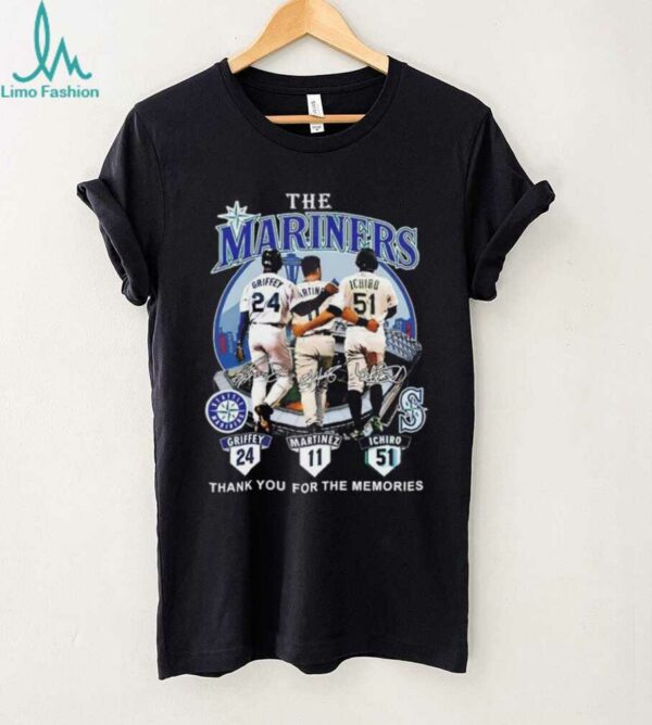 Seattle Mariners Ken Griffey Jr. Edgar Martinez And Ichiro Suzuki Memories Signatures shirt