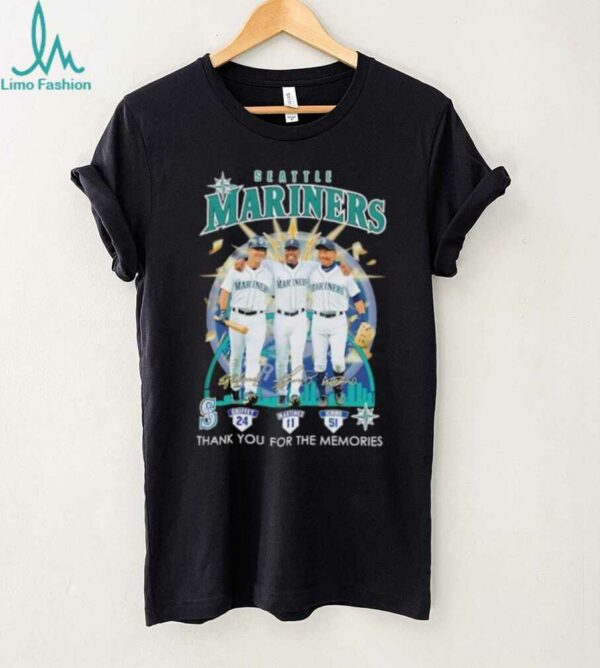 Seattle Mariners Ken Griffey Jr. Edgar Martinez and Ichiro Suzuki Thank You For The Memories Signatures shirt