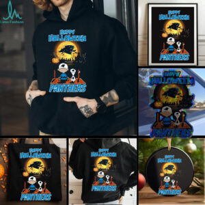 Snoopy And Charlie Brown X Carolina Panthers Happy Halloween T Shirt
