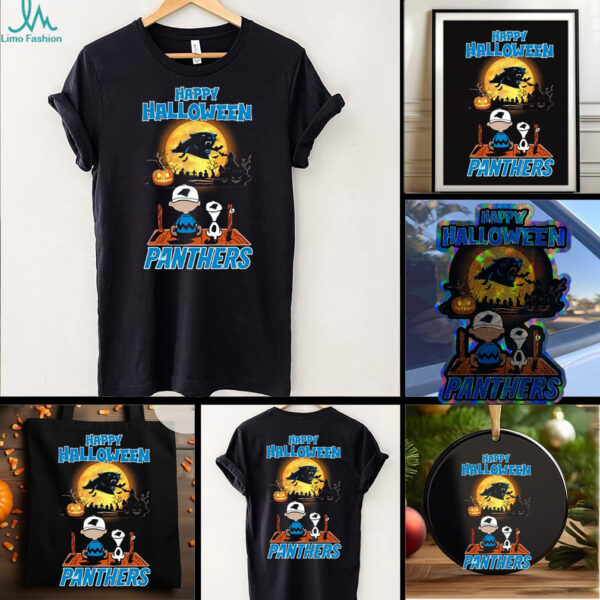 Snoopy And Charlie Brown X Carolina Panthers Happy Halloween T Shirt