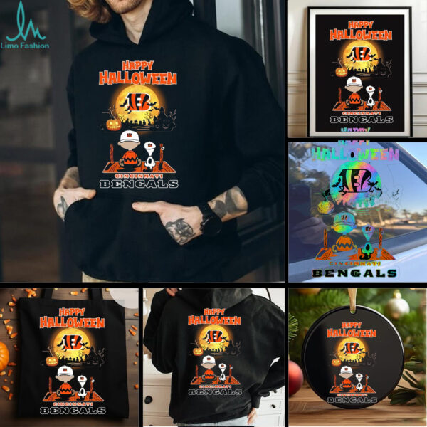 Snoopy And Charlie Brown X Cincinnati Bengals Happy Halloween T Shirt