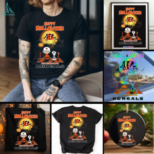 Snoopy And Charlie Brown X Cincinnati Bengals Happy Halloween T Shirt