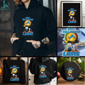Snoopy And Charlie Brown X Detroit Lions Happy Halloween T Shirt