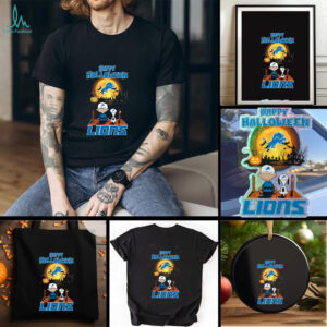 Snoopy And Charlie Brown X Detroit Lions Happy Halloween T Shirt