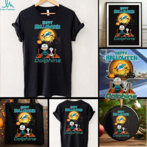 Snoopy And Charlie Brown X Miami Dolphins Happy Halloween T Shirt