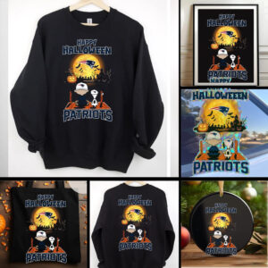 Snoopy And Charlie Brown X New England Patriots Happy Halloween T Shirt