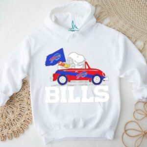Snoopy driving car Buffalo Bills football shirt