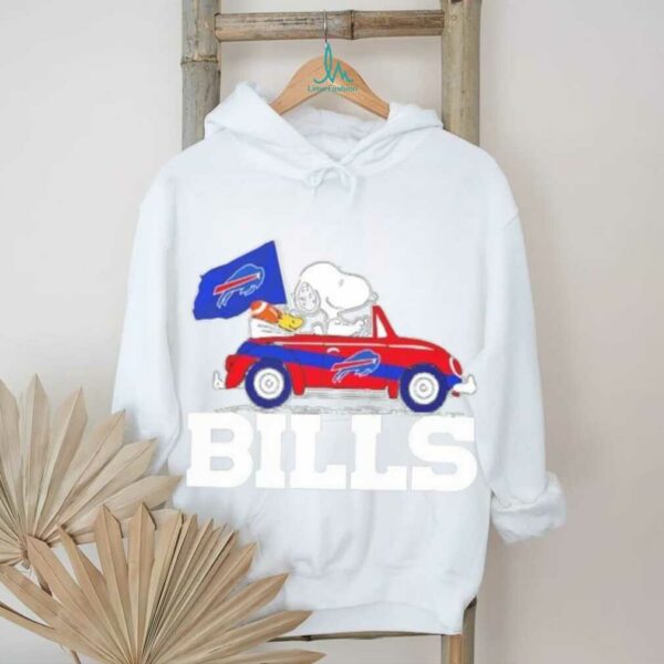 Snoopy driving car Buffalo Bills football shirt