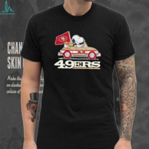 Snoopy driving car San Francisco 49ers football shirt