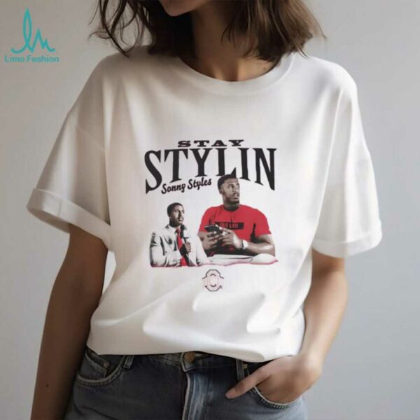 Sonny Styles portrait stay stylin Ohio State shirt