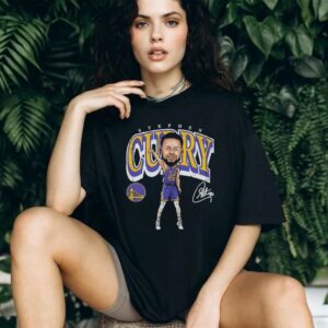 Steph Curry Golden State Warriors 2025 NBA signature cartoon shirt
